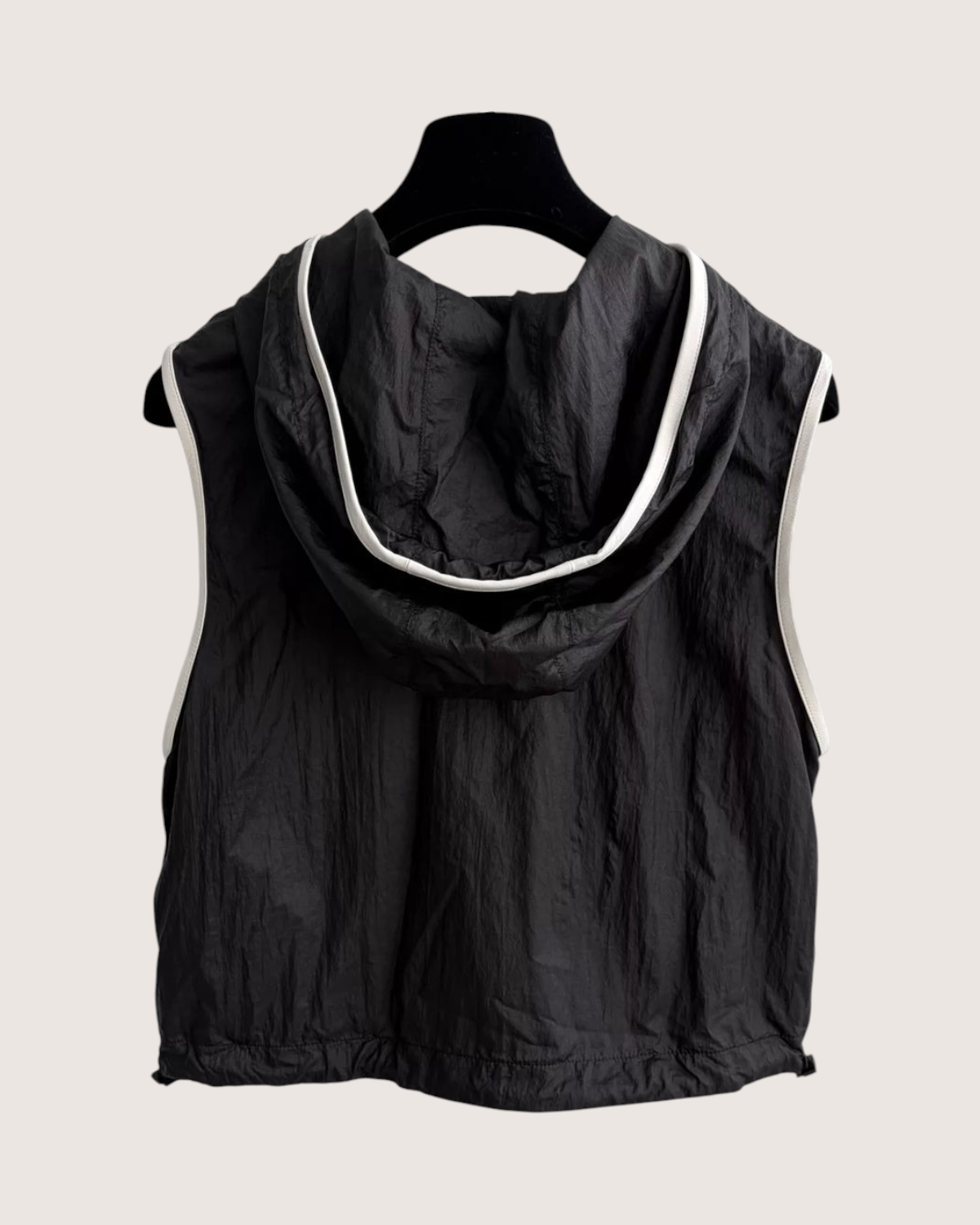Chanel 26M Coco Beach Hooded Vest Black, Beige/Ecru FR 34