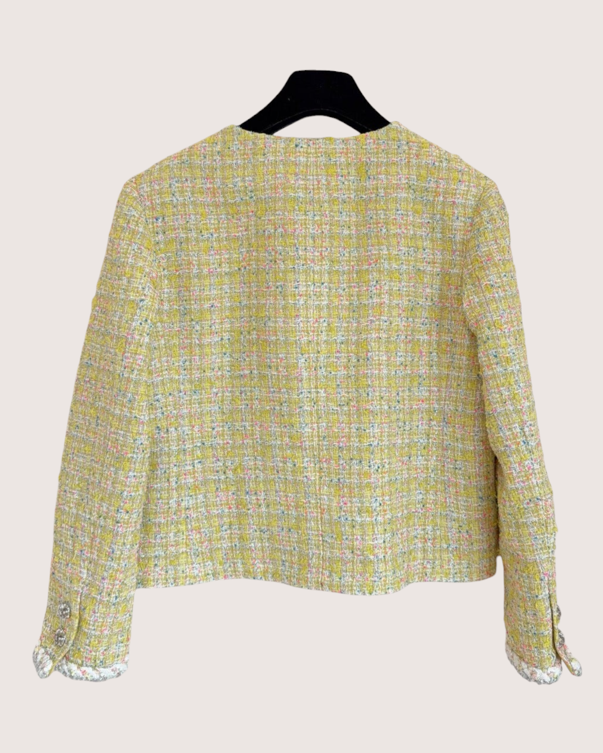 Chanel 24C Cropped Tweed Jacket Yellow, Multicolor FR 34