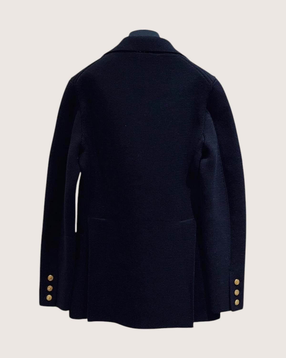 Louis Vuitton Knit Jacket Navy, Gold FR 34