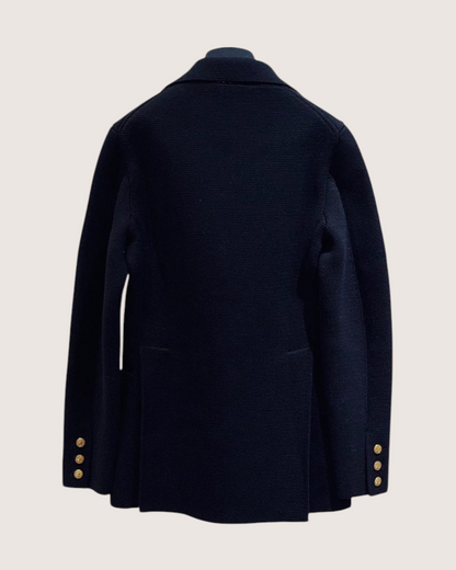 Louis Vuitton Knit Jacket Navy, Gold FR 34
