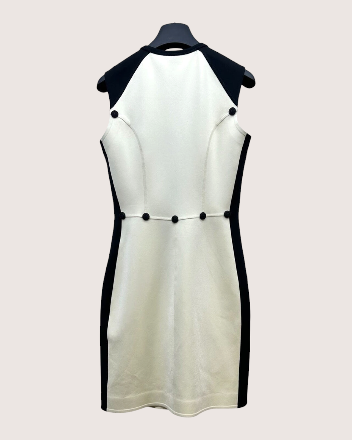 Louis Vuitton Zip-Front Colorblock Mini Dress Beige/Ecru, Black FR 38