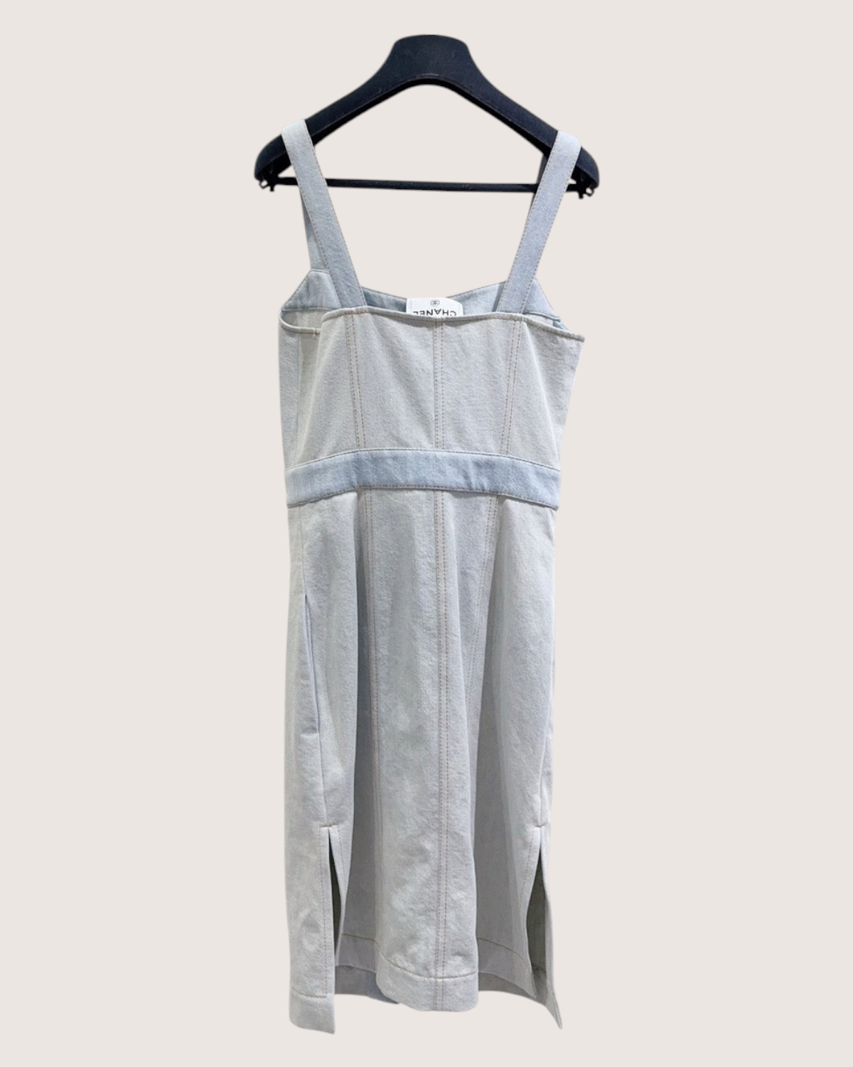 Chanel 18C Denim Mid-Length Dress Blue FR 34
