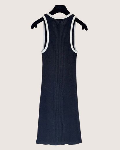 Chanel 26S CC Racerback Mid-Length Dress Black, White FR 38