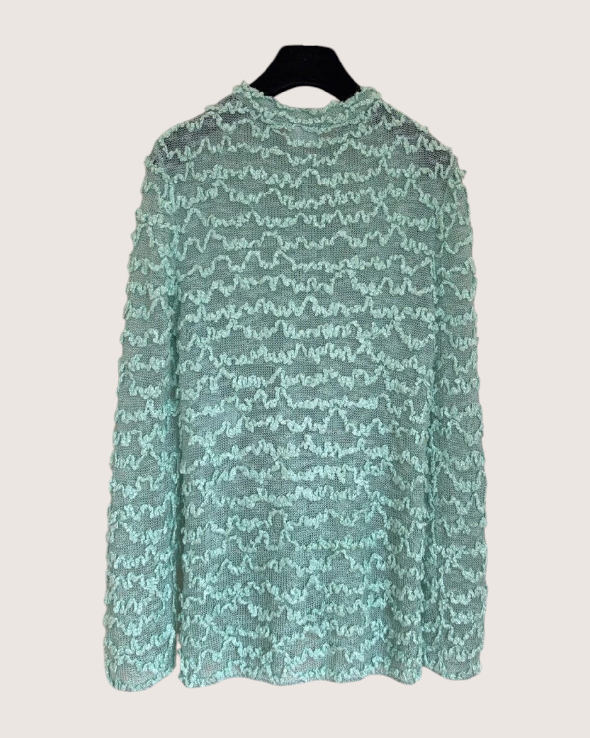 Chanel 26A Bouclé Cardigan Green FR 36