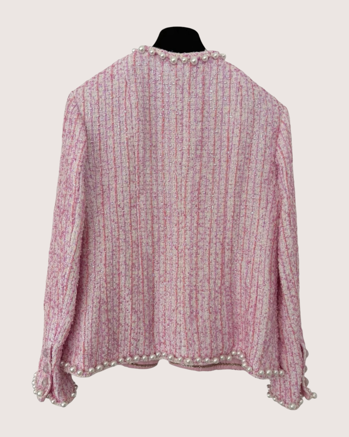 Chanel 25P Pearl Tweed Four-Pocket Jacket Pink, Beige/Ecru, Multicolor FR 38