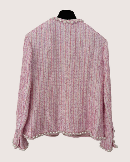 Chanel 25P Pearl Tweed Four-Pocket Jacket Pink, Beige/Ecru, Multicolor FR 38