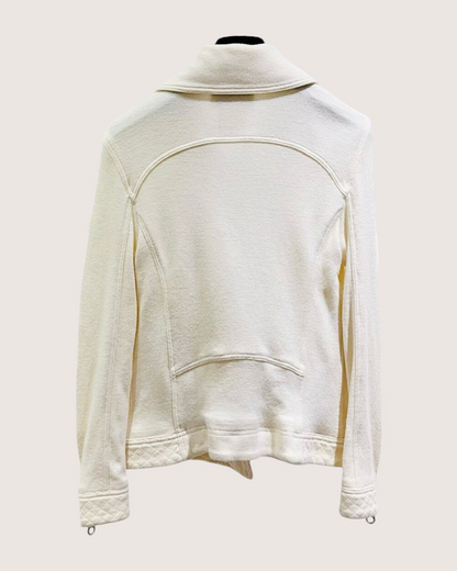 Chanel 10A CC Zip-Up Jacket Beige/Ecru FR 38