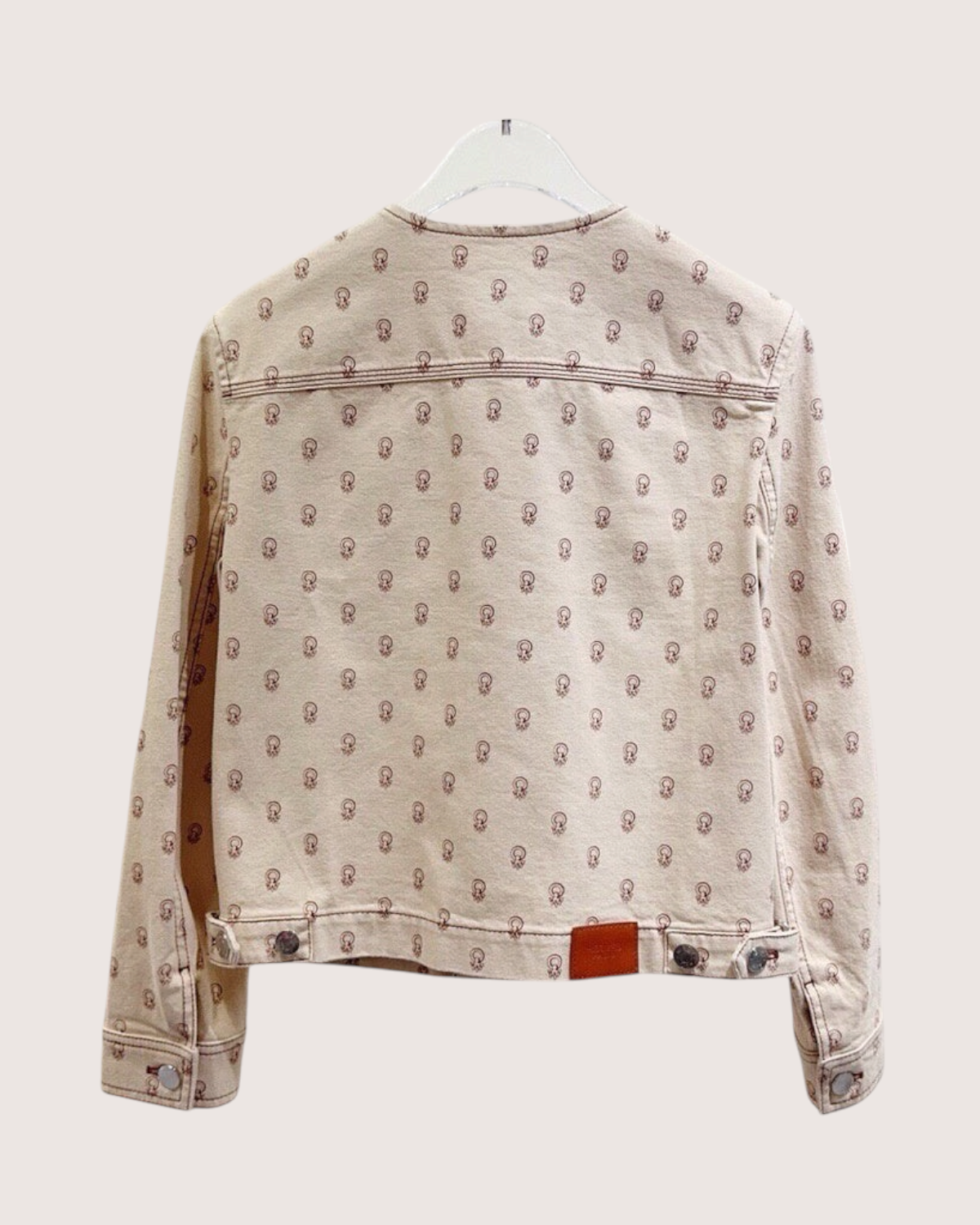 Hermès Denim Jacket Beige/Ecru, Burgundy FR 32
