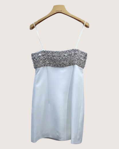 Miu Miu Crystal & Pearls Embellished Mini Dress
