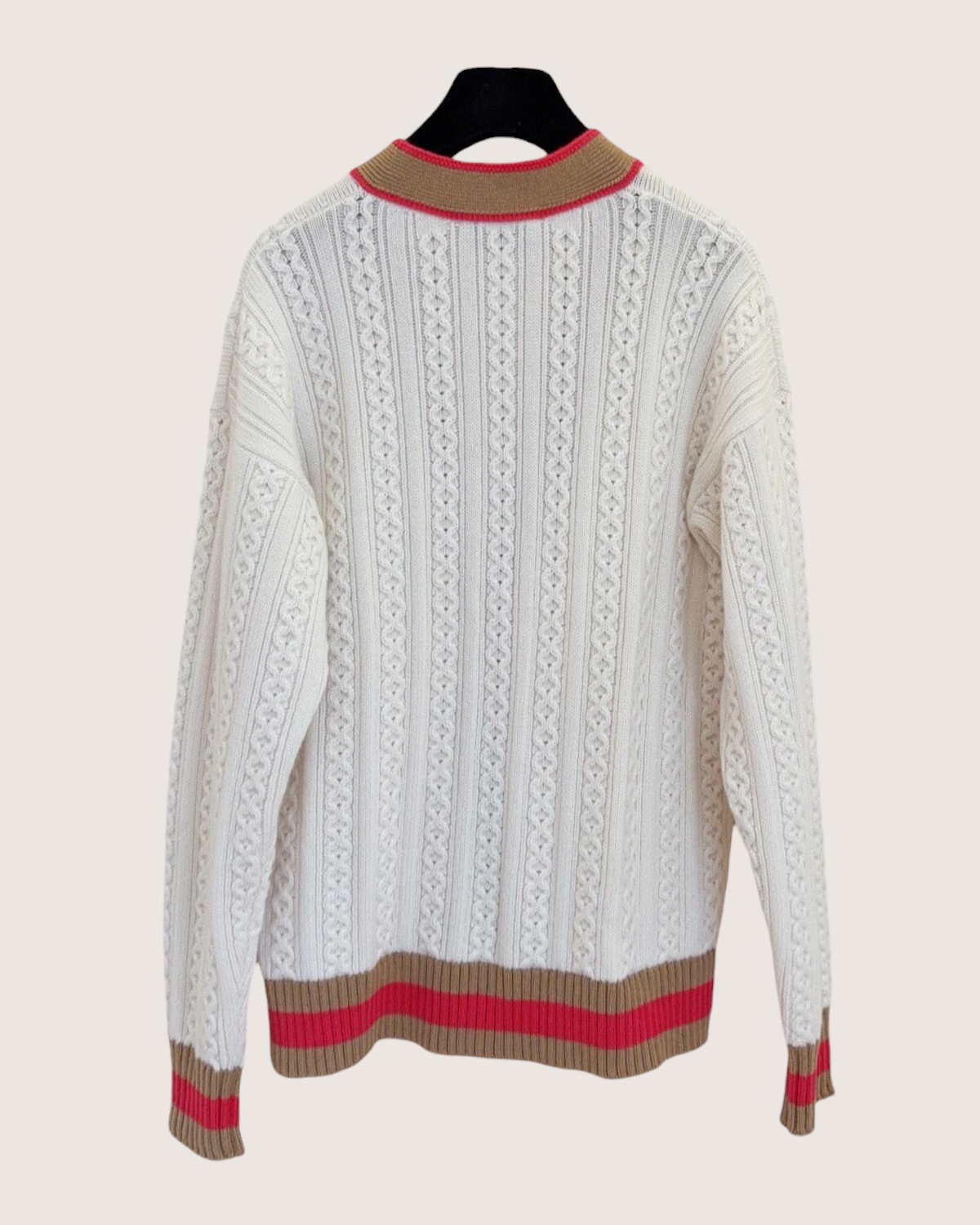Chanel 26C Cashmere Cable Cardigan Beige/Ecru, Brown, Pink FR 34