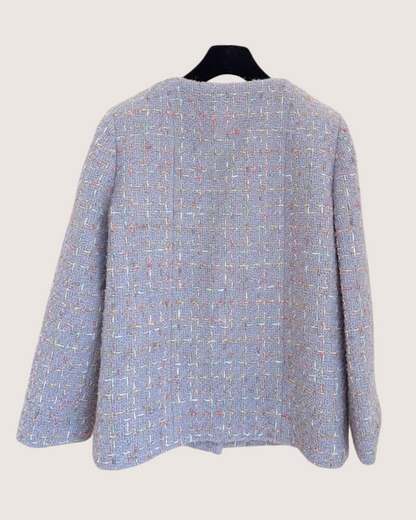 Chanel 25B Four-Pocket Tweed Jacket Purple, Multicolor FR 34