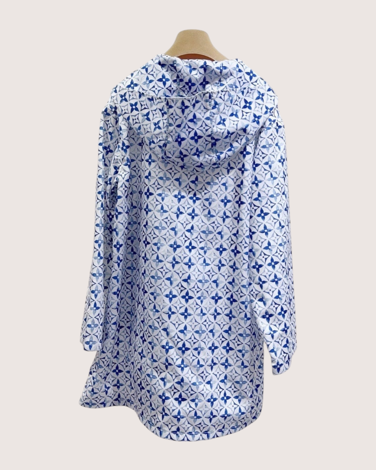 Louis Vuitton Monogram Hooded Zip-Up Jacket Blue, White FR 36