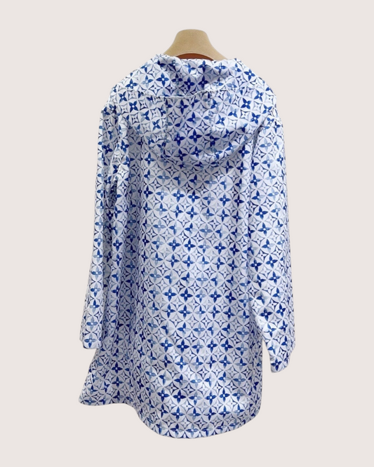 Louis Vuitton Monogram Hooded Zip-Up Jacket - Blue, White, view 2