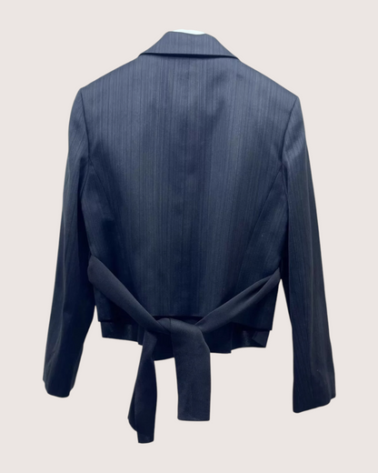 Hermès Ribbon-Detail Blazer Jacket Black FR 34