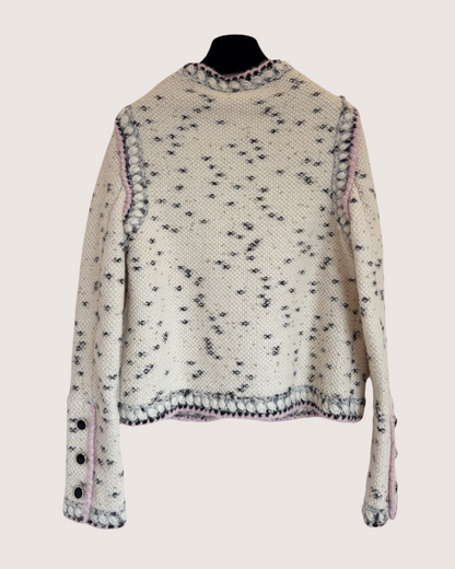 Chanel 21A Four-Pocket Cashmere Cardigan Beige/Ecru, Black, Pink FR 34