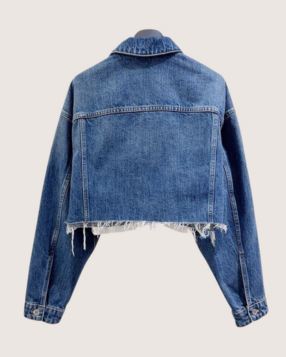 Miu Miu Cropped Denim Jacket Blue IT 38