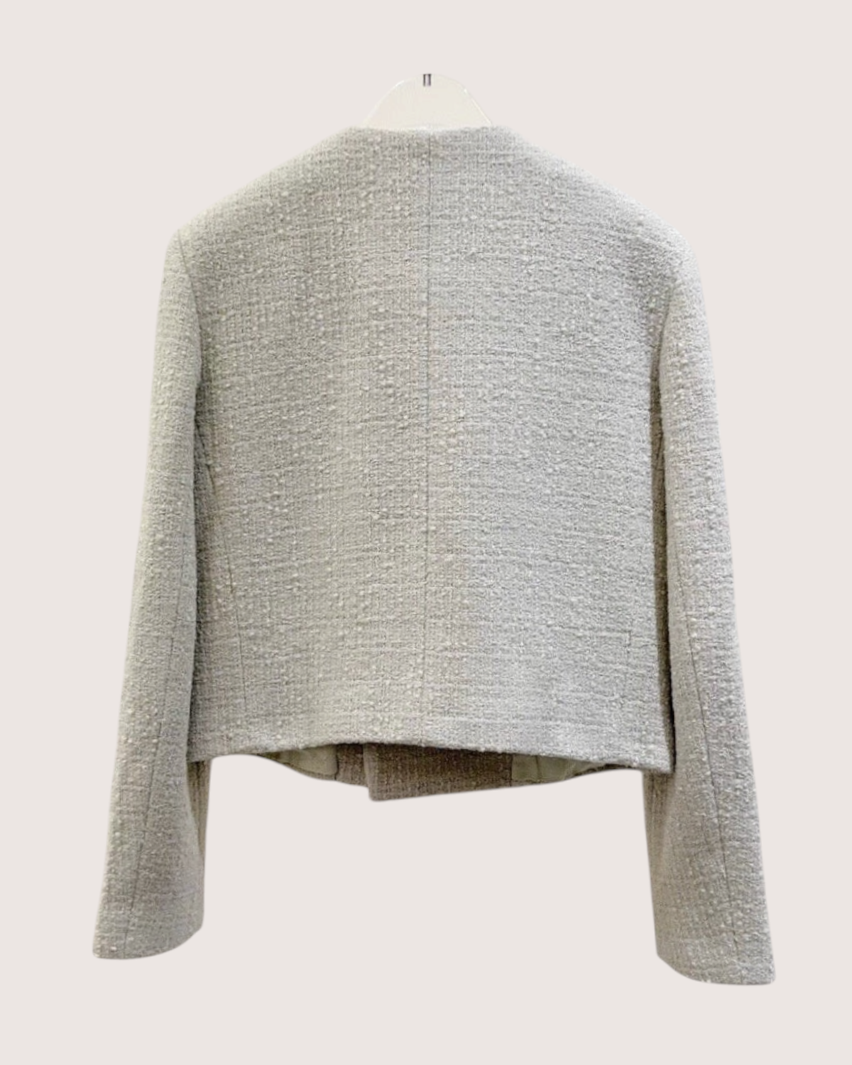 Celine Double-Breasted Tweed Jacket Grey FR 38