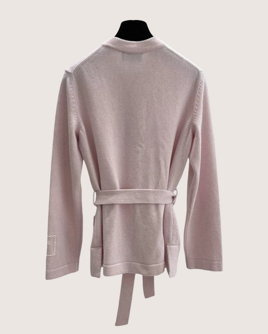 Chanel 25B Cashmere Tie Cardigan - Pink, view 2