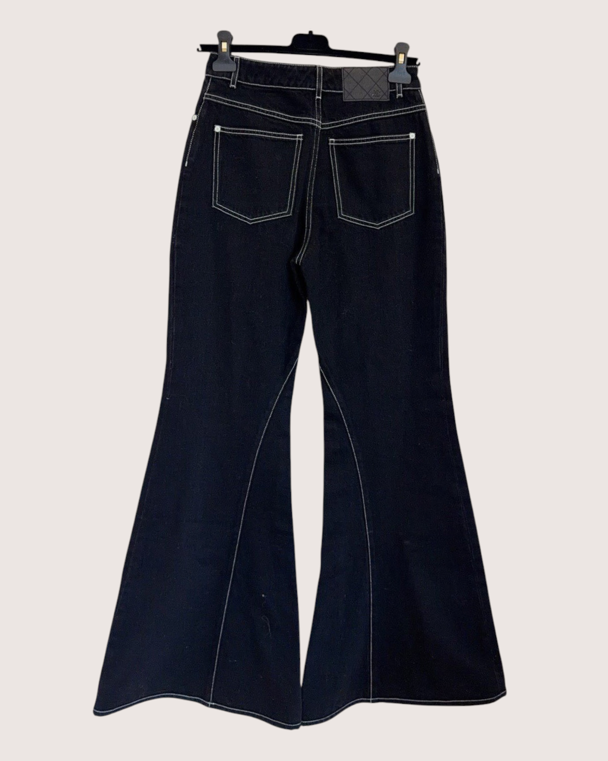 Chanel 23B Denim Flare Jeans Black FR 34