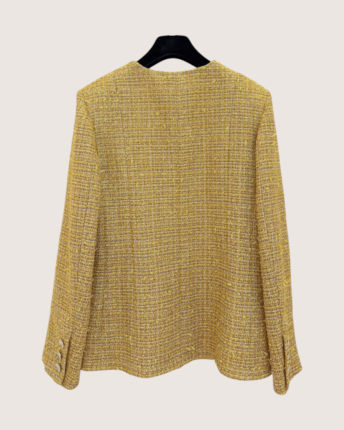 Chanel 23C Tweed Jacket Yellow, Gold FR 36
