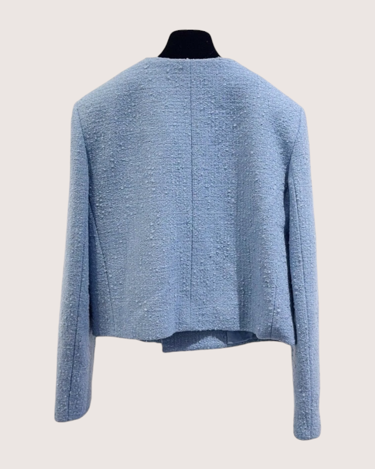Celine Tweed Double-Breasted Jacket Blue FR 40