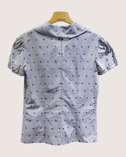 Chanel 24P Striped CC-Print Shirt White, Black FR 38