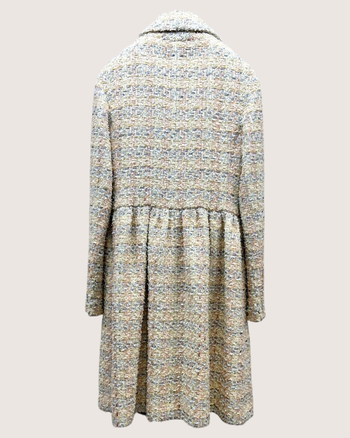 Chanel 25P Tweed Double-Breasted Mid-Length Dress Beige/Ecru, Pink, Multicolor FR 34