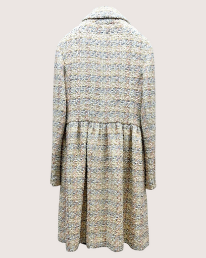Chanel 25P Tweed Double-Breasted Mid-Length Dress Beige/Ecru, Pink, Multicolor FR 34