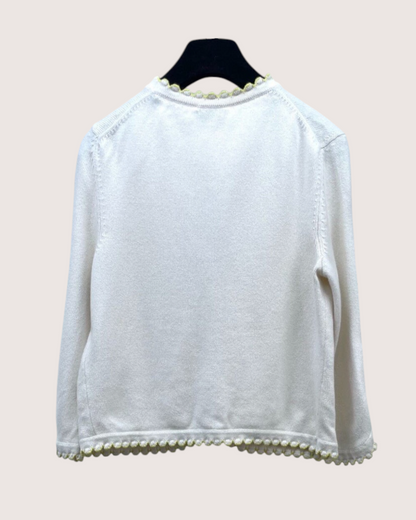 Chanel 25C Cashmere Cardigan White, Yellow FR 34