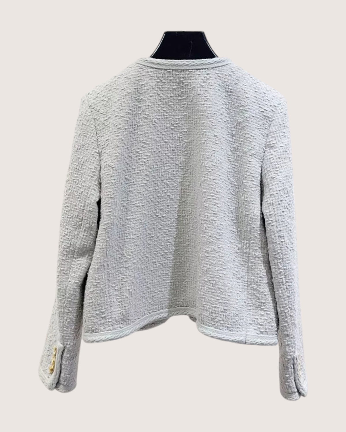 Celine Cropped Tweed Jacket Grey FR 38