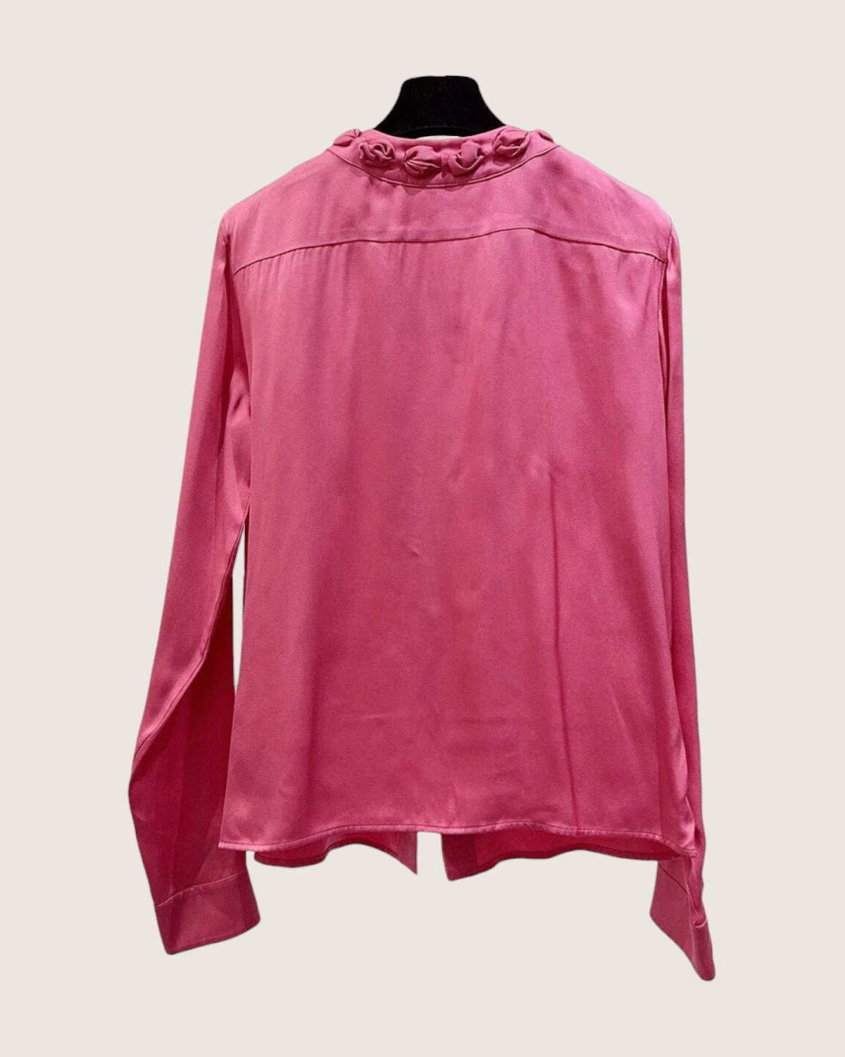 Chanel Silk Tie-Front Top Pink FR 36