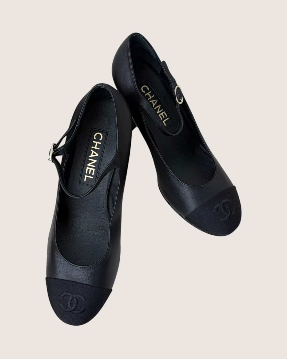 Chanel 23B Mary Jane Pumps Black EU 38