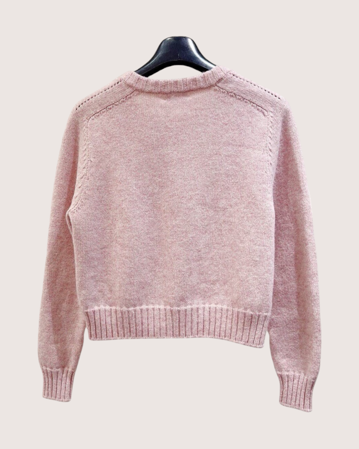 Celine Wool Cropped Cardigan Pink FR 38