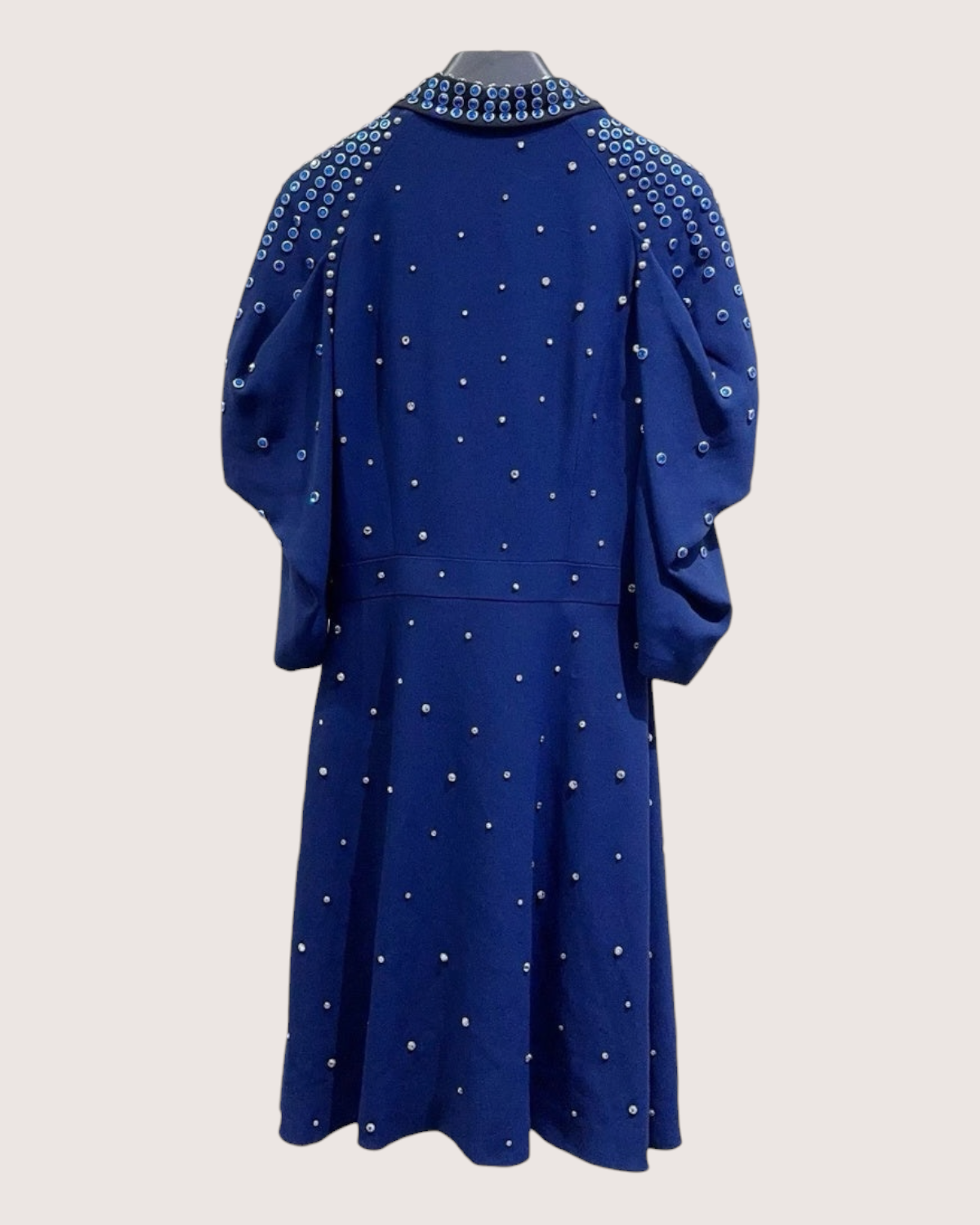 Miu Miu Crystal-Embellished Mini Dress Blue, Silver FR 34