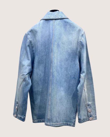 Chanel 24K Washed Denim Jacket Blue FR 34