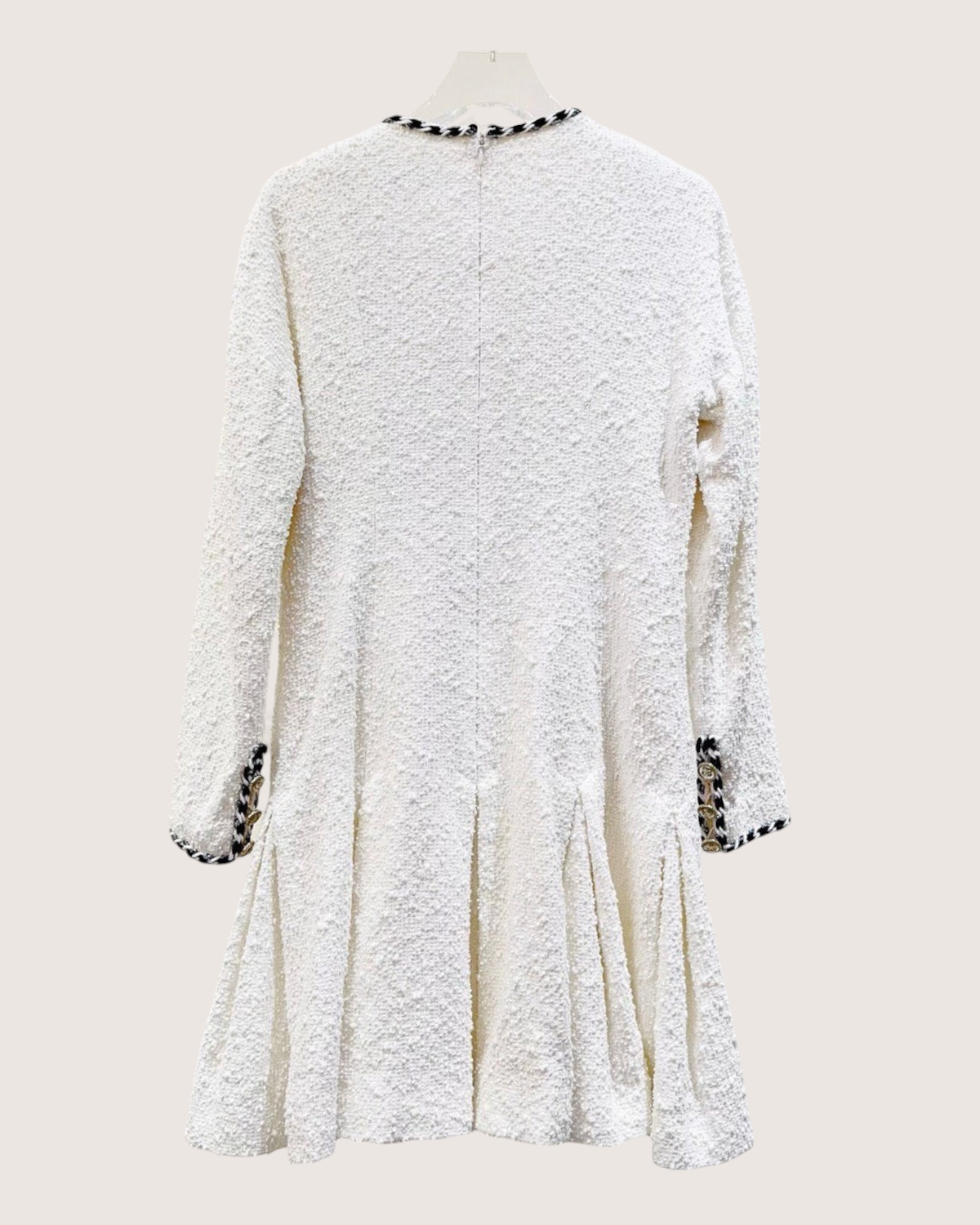 Chanel 21S Four-Pocket Tweed Mini Dress White, Black FR 36