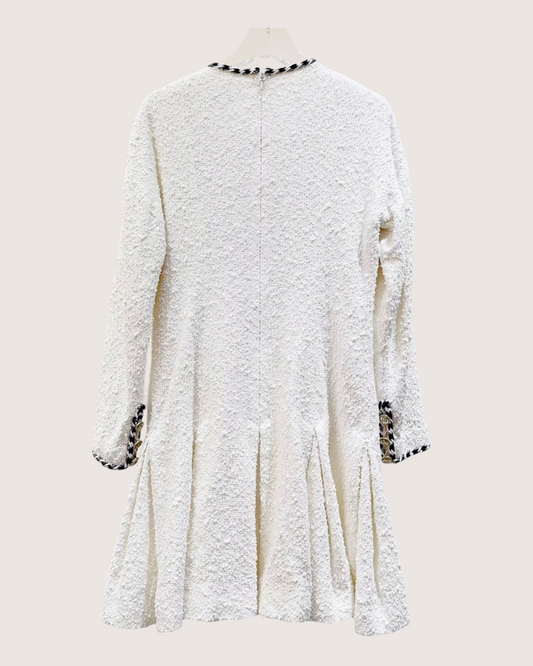 Chanel 21S Four-Pocket Tweed Mini Dress - White, Black, view 2