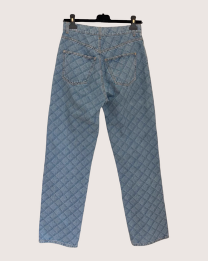 Chanel 22B Quilted Straight Denim Jeans
