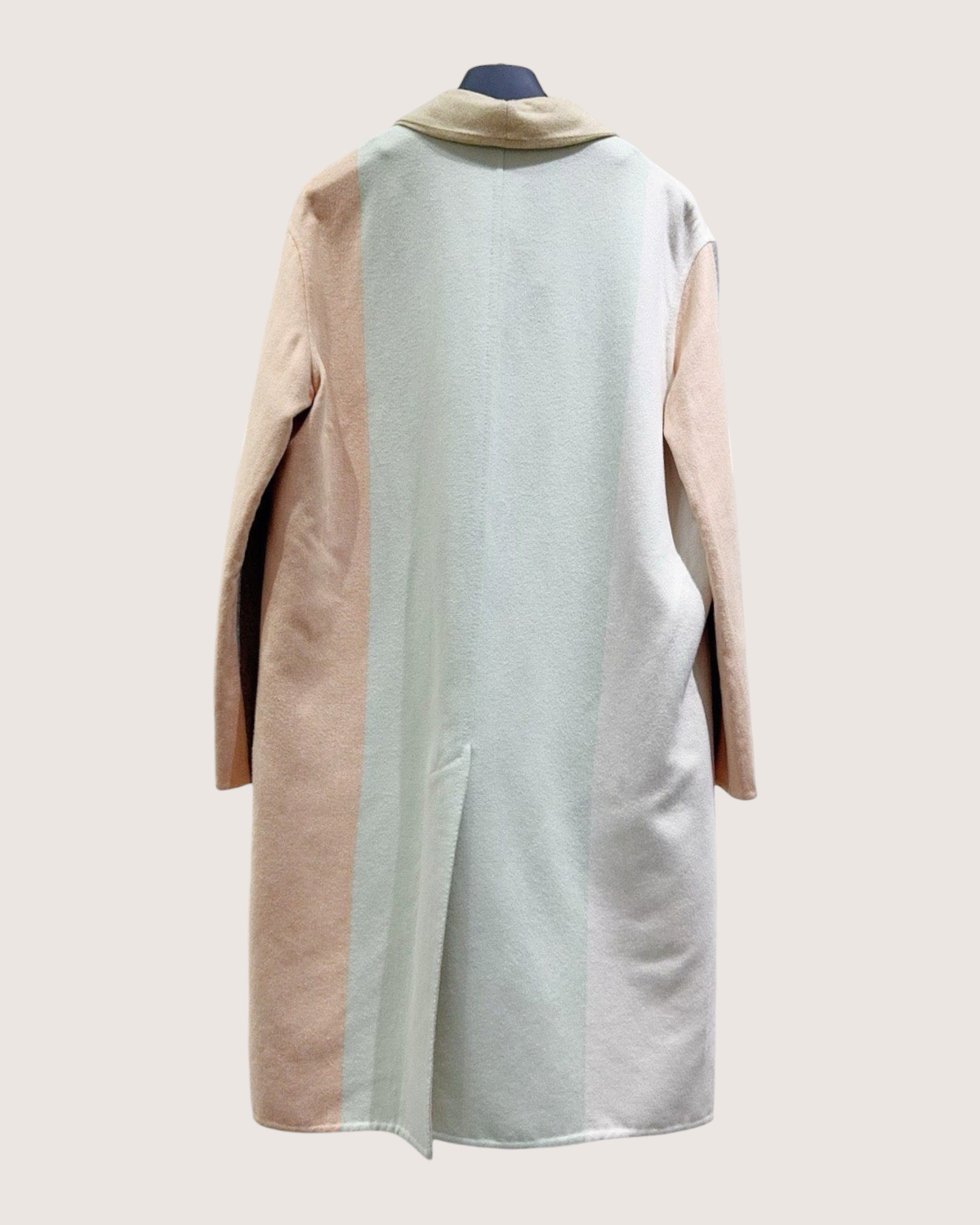 Hermès Wool Colorblock Coat Beige/Ecru, Pink, Grey, Multicolor FR 34