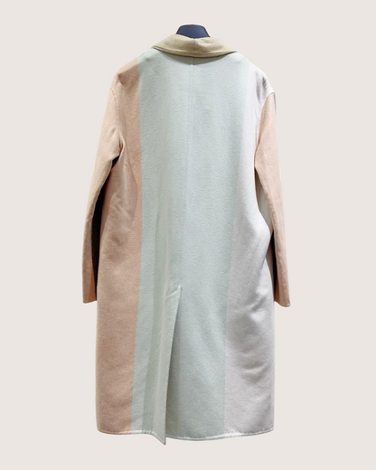 Hermès Wool Colorblock Coat Beige/Ecru, Pink, Grey, Multicolor FR 34