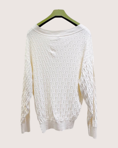 Hermès Chaîne d'Ancre Sweater Beige/Ecru FR 34