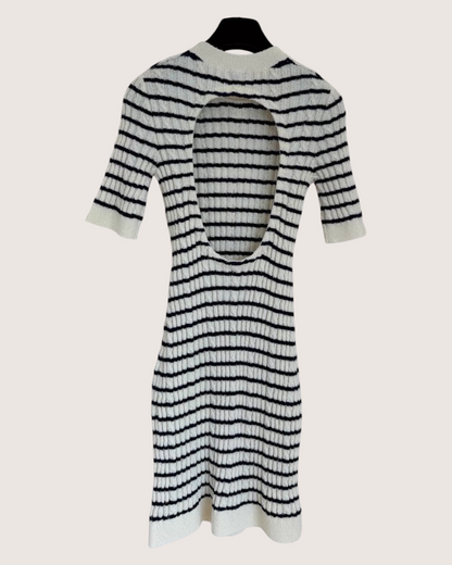 Chanel 23C Striped Mid-Length Dress