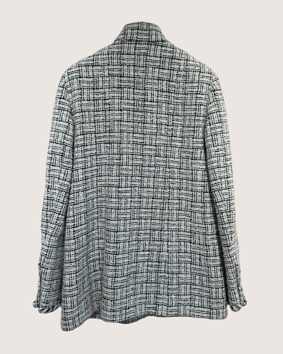 Chanel 23B Sequin Tweed Four-Pocket Jacket White, Black FR 38