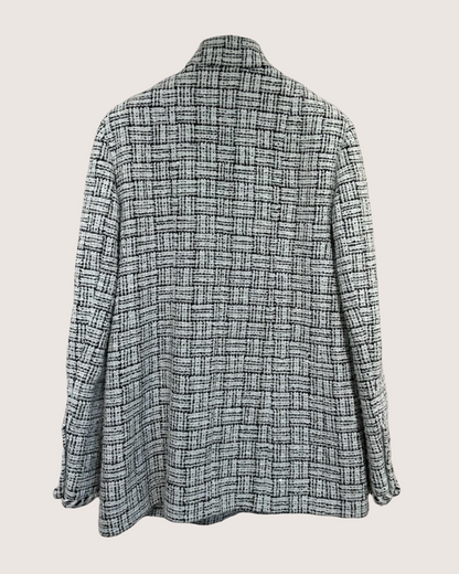 Chanel 23B Sequin Tweed Four-Pocket Jacket White, Black FR 38