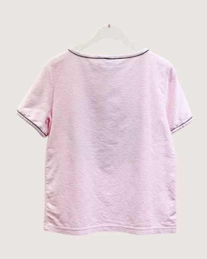 Chanel 19C La Pausa Logo Striped T-Shirt Pink, Black FR 34