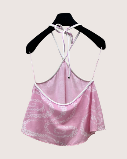 Chanel 25M Coco Beach CC Halter Top Pink, White FR 36
