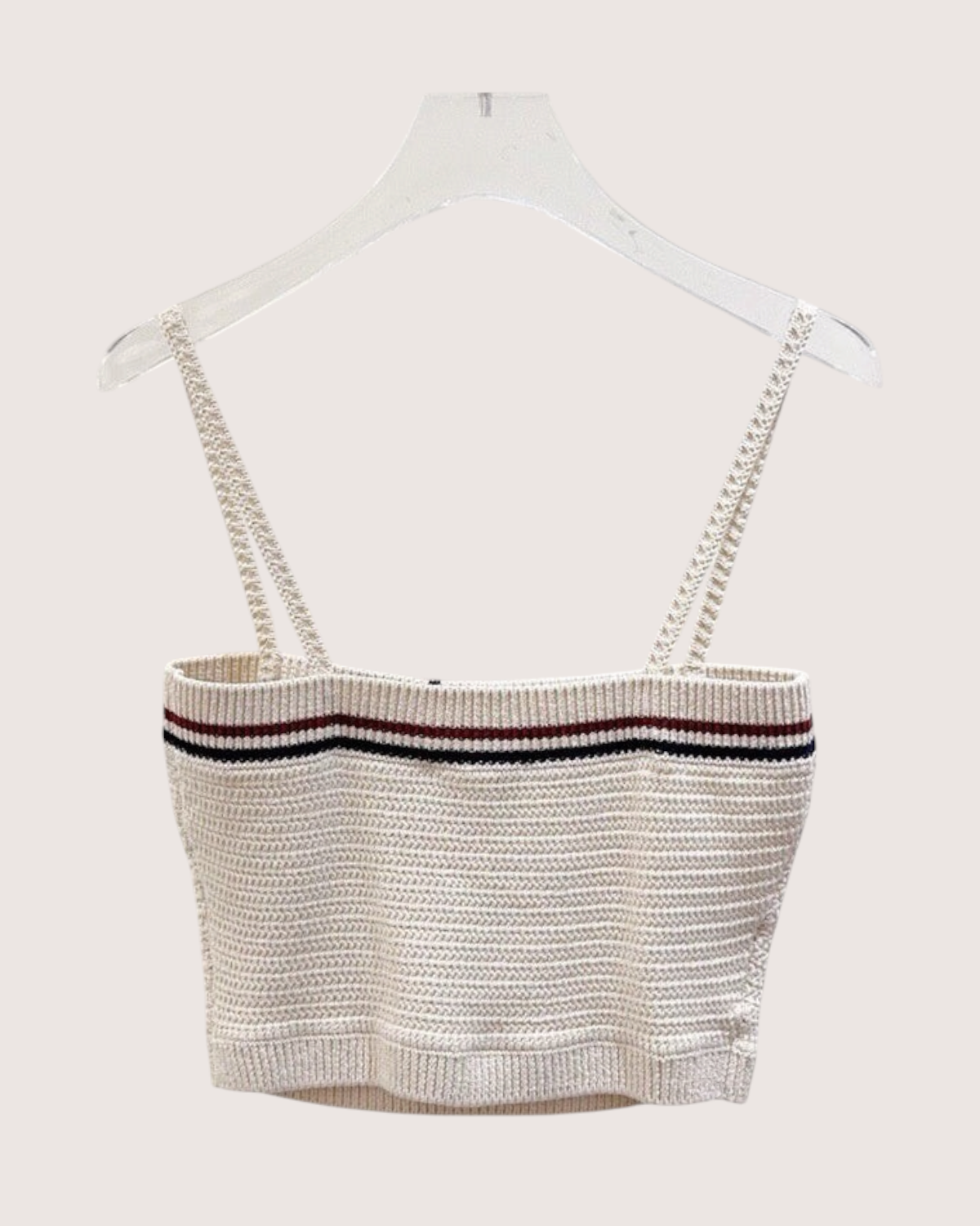 Miu Miu Cropped Logo Top Beige/Ecru, Navy, Burgundy IT 38