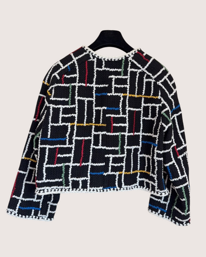 Chanel 25C Tweed Jacket Black, White, Multicolor FR 42