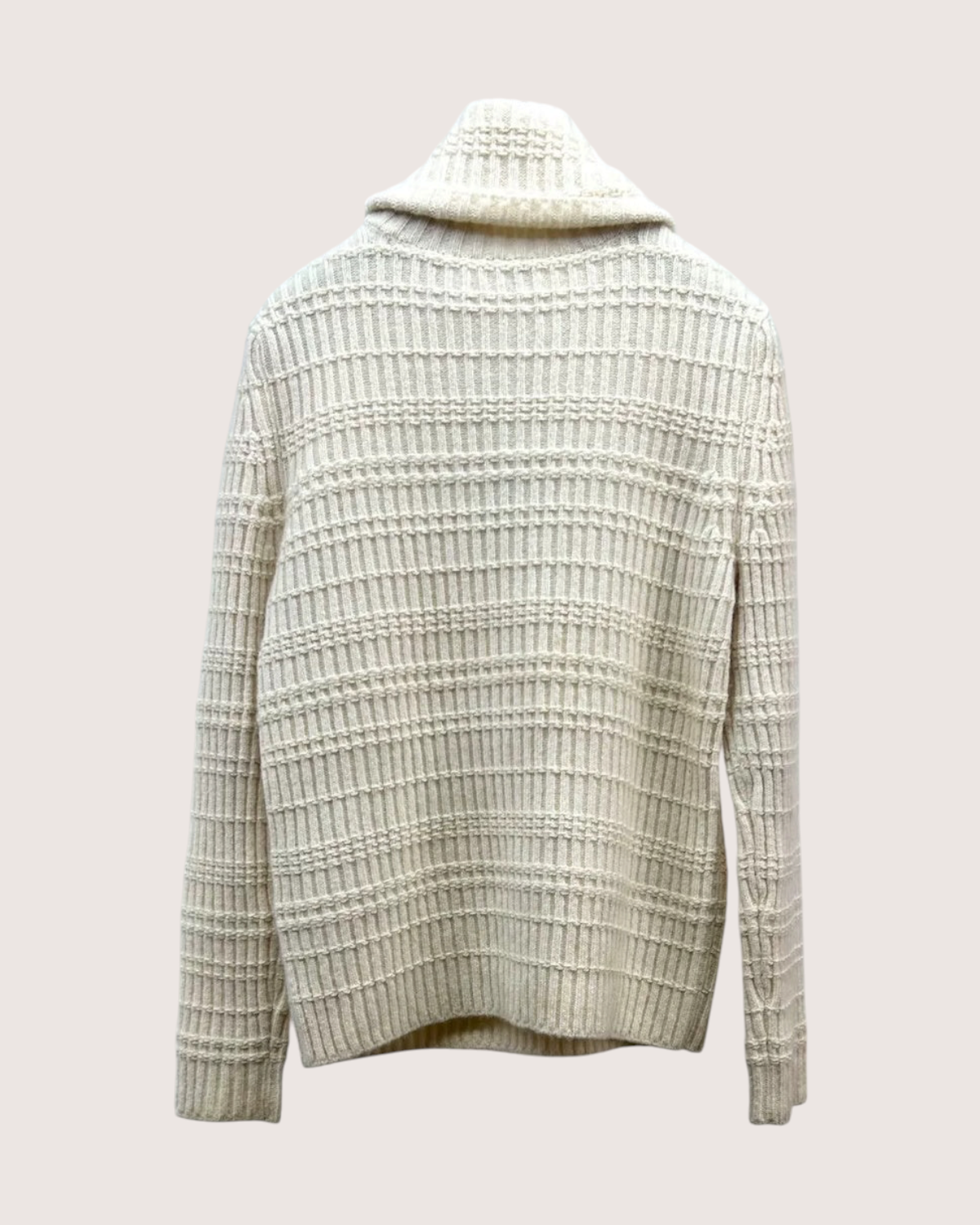 Chanel 18B Cashmere Turtleneck Sweater Beige/Ecru FR 34