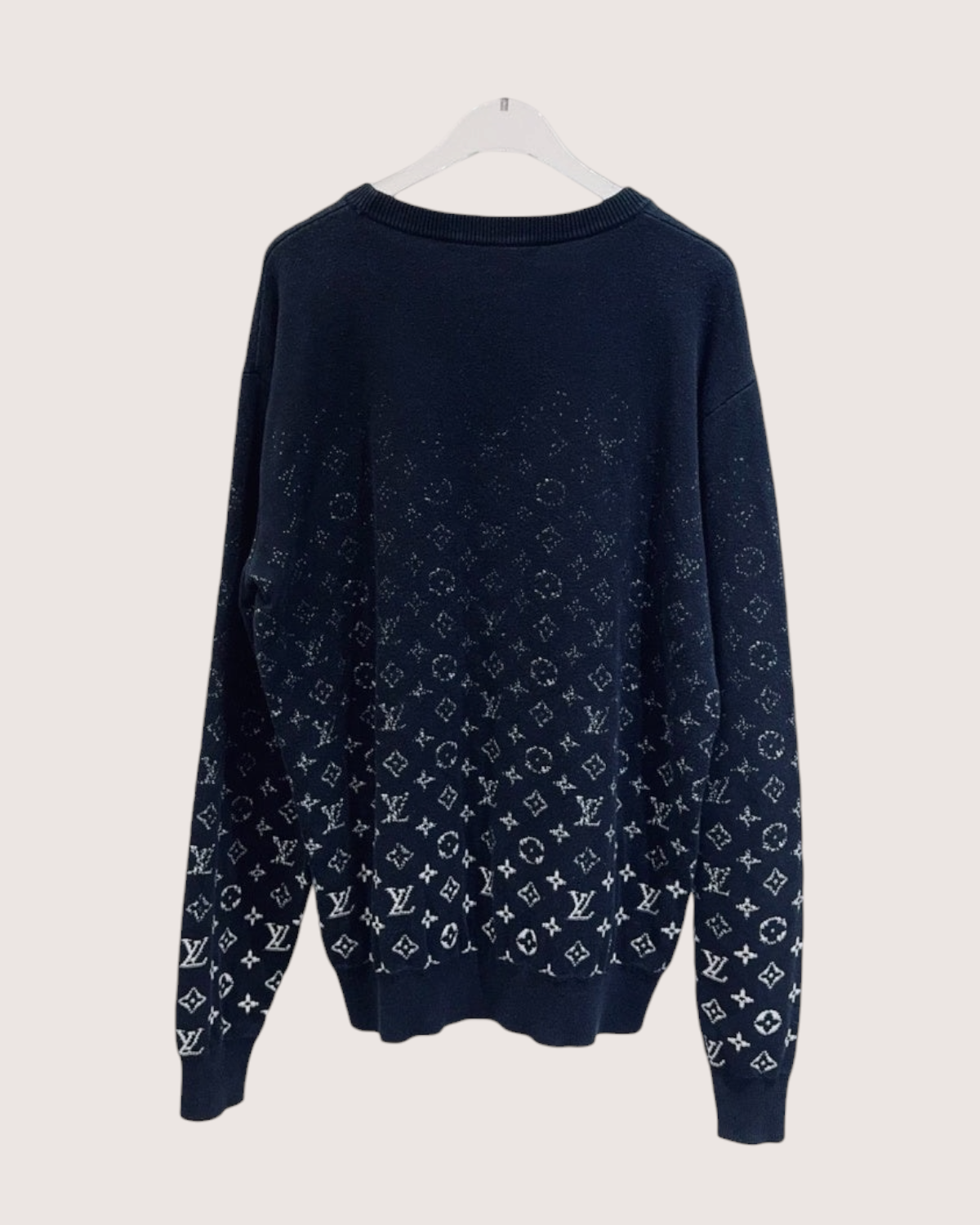 Louis Vuitton Gradient Monogram Sweater Navy, White FR 36